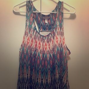 Southwest print open back tank
